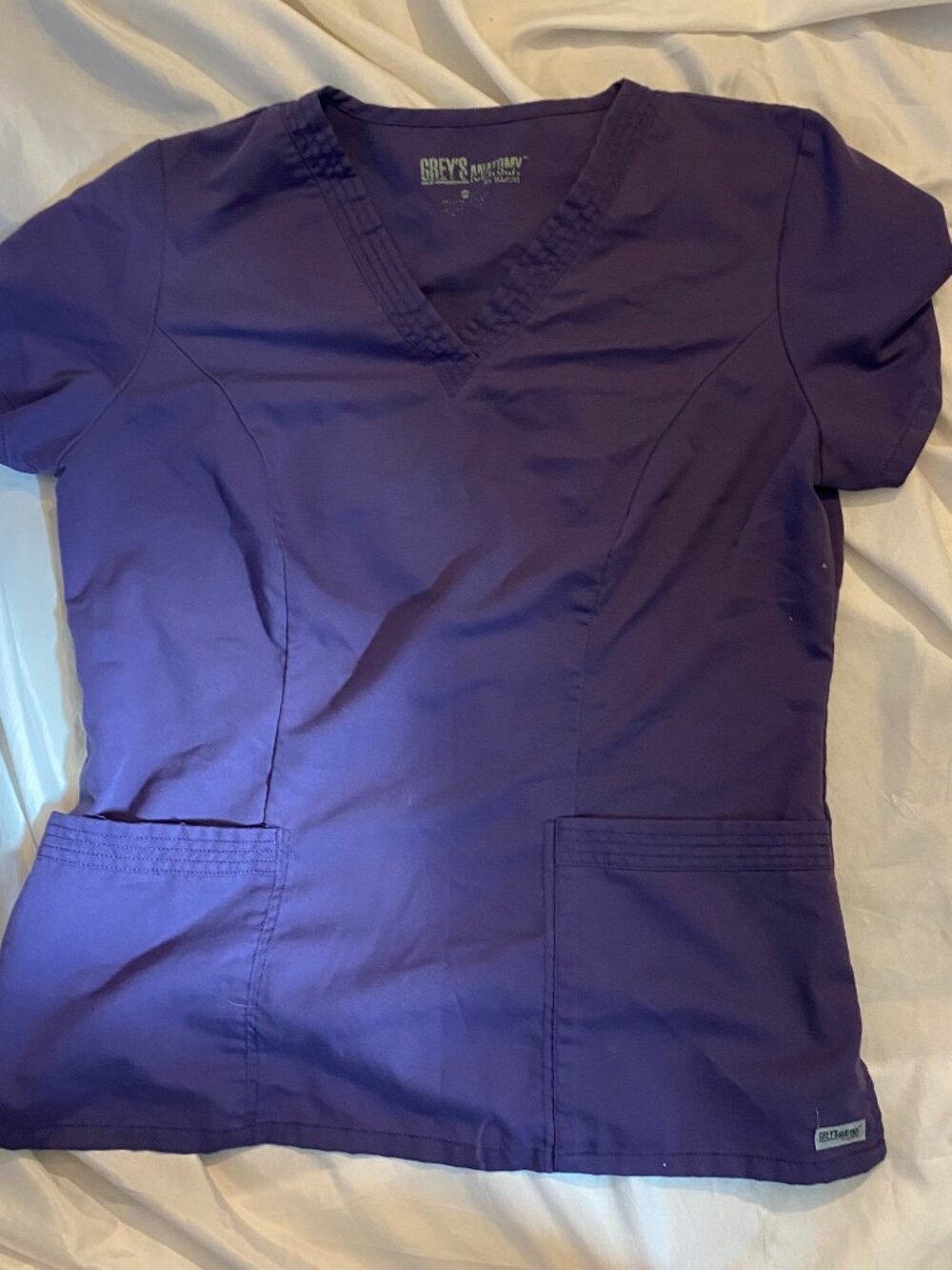 Greys Anatomy Medical Short Sleeve Nurse V Neck Scrub Top Womens